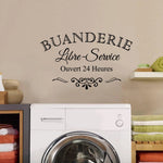 autocollants murals buanderie machines laver sèche linges graphiques français adhésifs