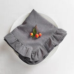 serviettes coton orange gris bleu rose beige classiques fronces décoration table festive noël
