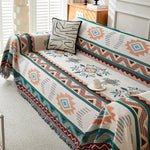 housse canapé multicolore ethnique motif géométrique opacité extérieure intérieure triangle losange fixations