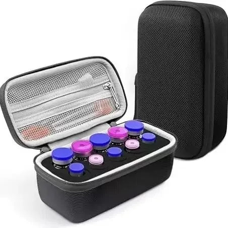 boîtes rangement flacons insuline noir zippées 10grids pratique compacte 3ml 5ml 10ml vials.storage