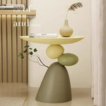 table d'appoint moderne table basse marron beige vert clair minimaliste lisse salon chambre coucher