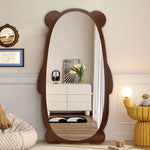 miroir mural moderne panda bois finition noir brun chambre coucher