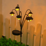 lanterne solaire vintage métal noir verre dépoli guirlande lumineuse jardinextérieur led étanche ip65