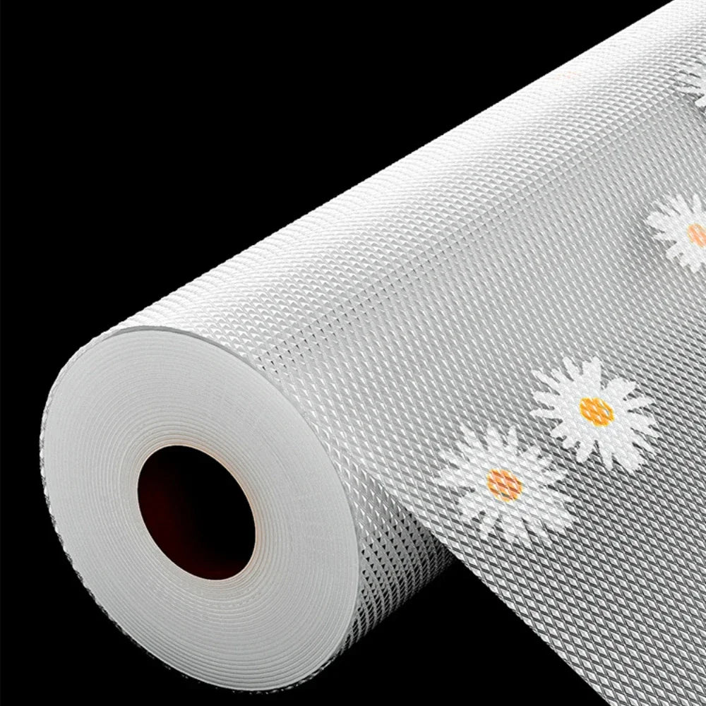 tapis protection évacore blanc gris fleurs moderne adhésif 100cm 30cm humidité imperméable