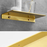étagère murale moderne dorée lisse trois niveaux vis fixations salle bain aluminium