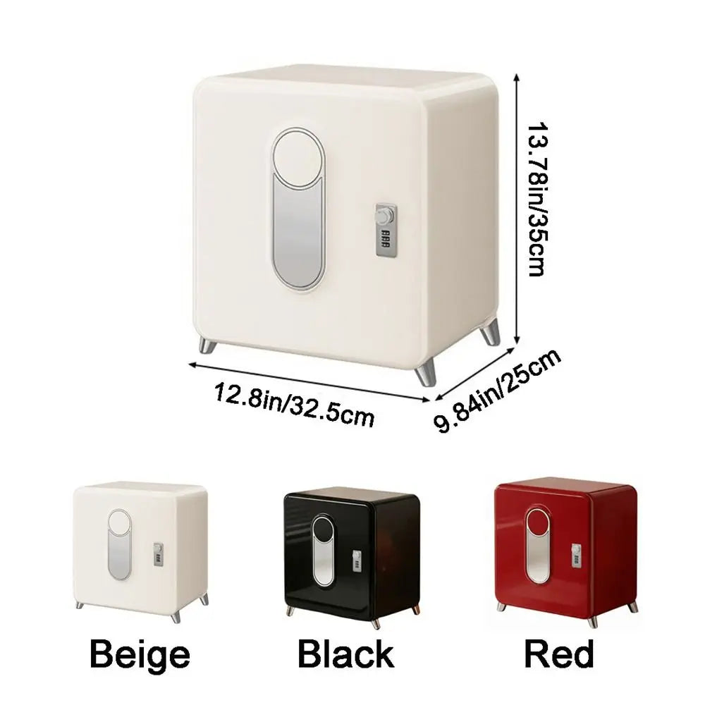 coffre fort rétro vintage mini rangement serrure combinatoire noir rouge beige