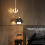 suspension pendentif verre noir doré moderne éclairage chambre salle manger lumière mat opaques