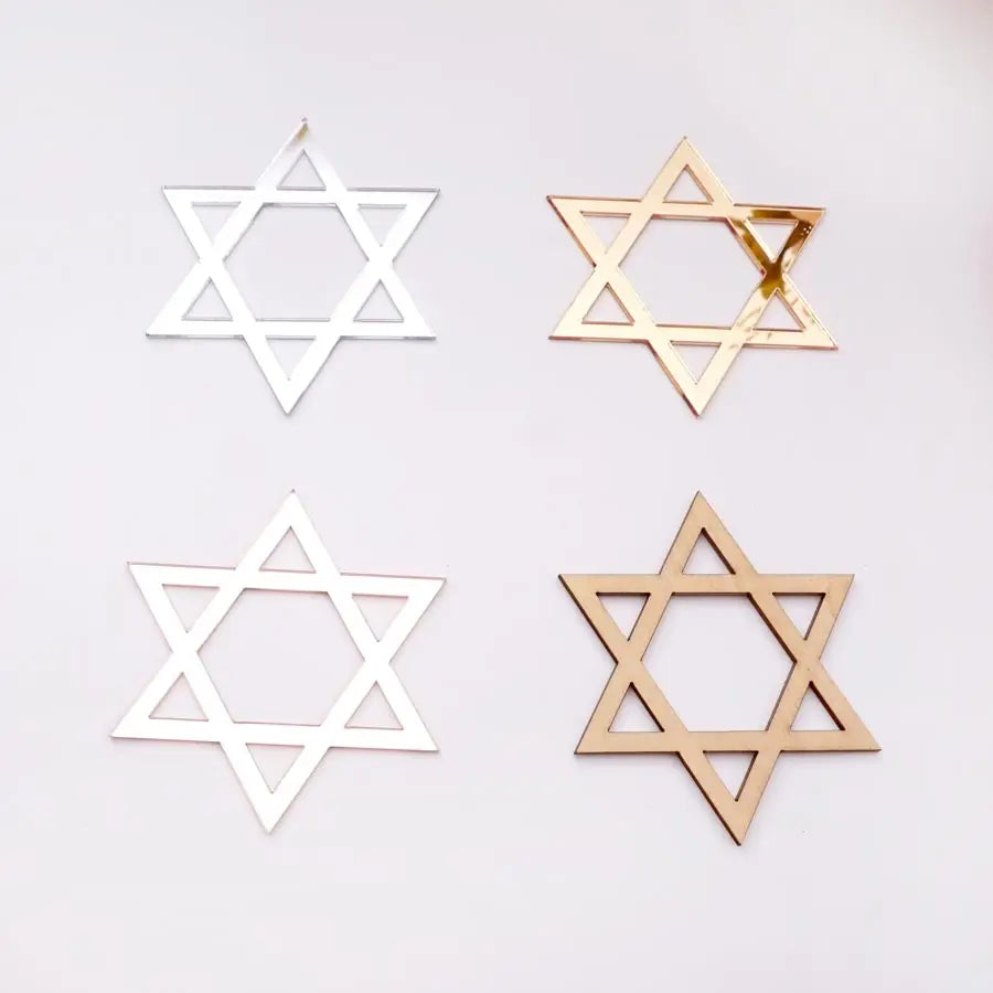 décoration table étoile david or argent géométrique moderne 12pcs 30pcs 50pcs minimalistes