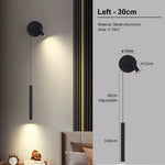 lampes murales led modernes orientables noir minimaliste chambre coucher étude entrée