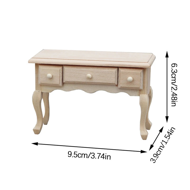 meuble miniature bois classique commode tiroirs blancs décoration intérieure miniature animaux nature