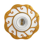 plaque suspension ampoule e26 e27 or blanc ornements floraux classique facile