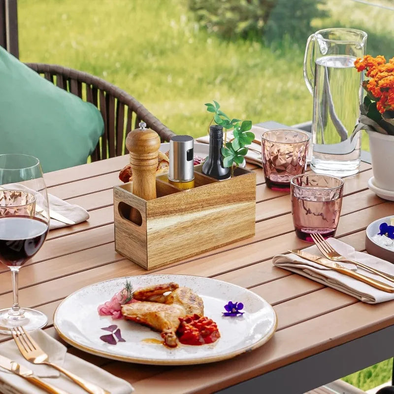 boîte rangement bois compartiments réutilisable ustensiles cuisine articles divers modernes rustiques