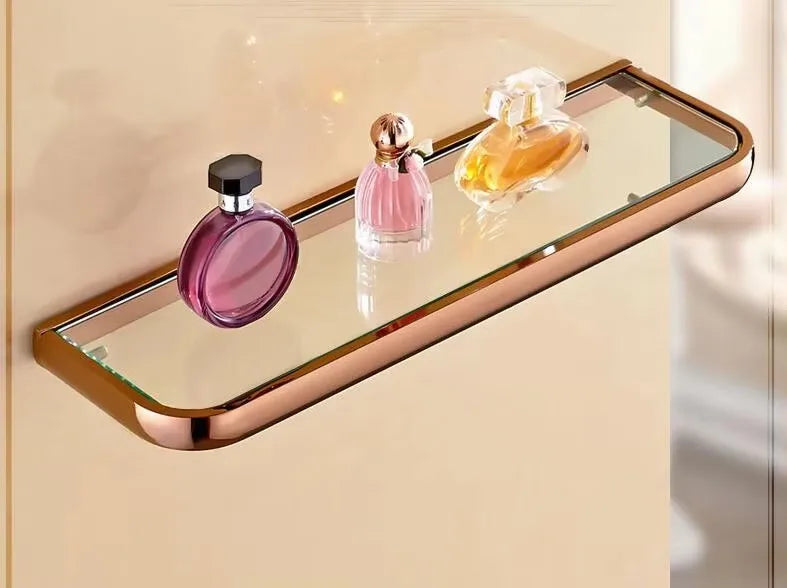 ensemble porte serviettes moderne rose doré salle bain fixations murales lisses opaques