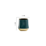 Cache pot céramique moderne blanc doré noir plante verte lisse brillant minimaliste