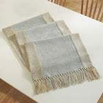 nappe tissée franges scandinave minimaliste gris beige vertebranches verte plante verte pot artwork encadré
