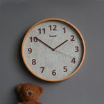 horloge murale bois nordique minimaliste aiguille miroir verre 12 pouces living room quartz