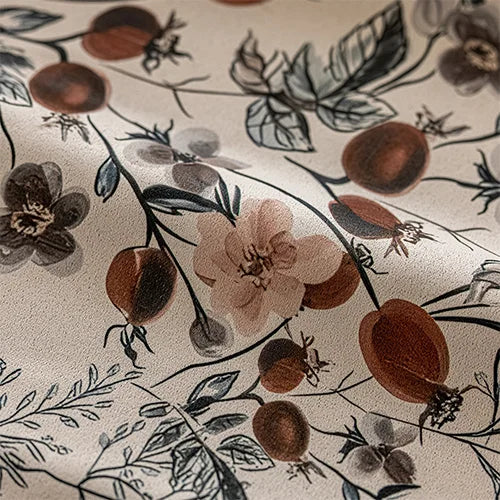 rideaux floral vintage semi translucides tissu texturé bohème rustique moderne maison