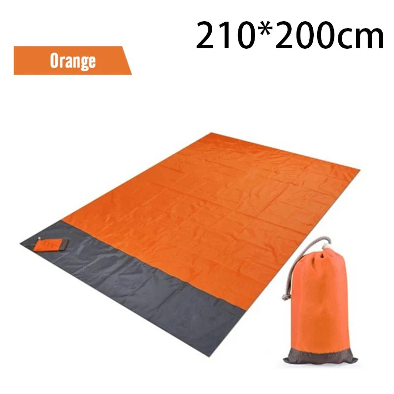 tapis plage imperméable bleu moderne sac rangement clous carabiner camping