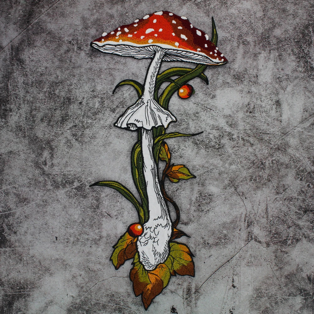 patchs brodés dessin animé lapin champignons couronne feuilles écologiques fait main