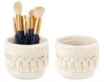 paniers rangement boho macramé franges brosses pinceaux cosmétiques toile réutilisable