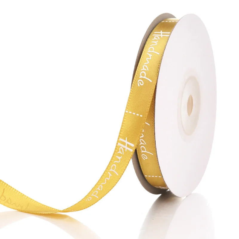 ruban polyester main noir blanc beige rose vert élégant minimaliste 25 yards 1cm