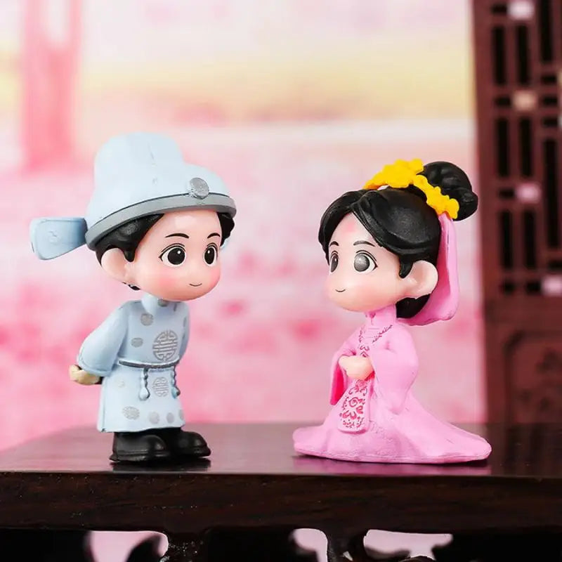 figurines couple rouge blanc classique festif traditionnel décoration maison bricolage artisanat résine opacité