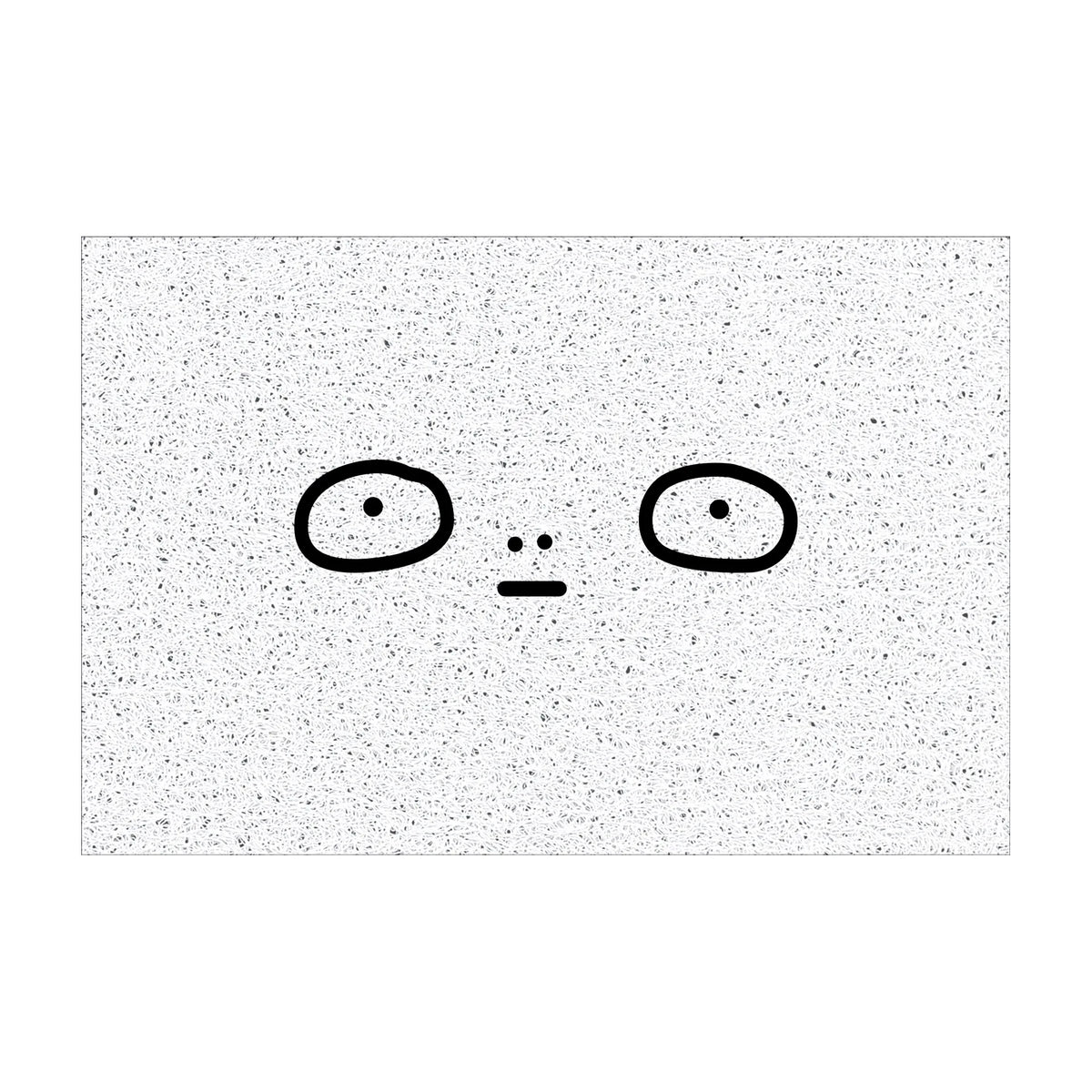 tapis porte d'entrée intérieur pvc antidérapant motif sourire visage moderne blanc beige noir