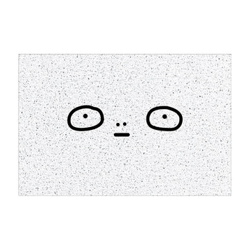 tapis porte d'entrée intérieur pvc antidérapant motif sourire visage moderne blanc beige noir