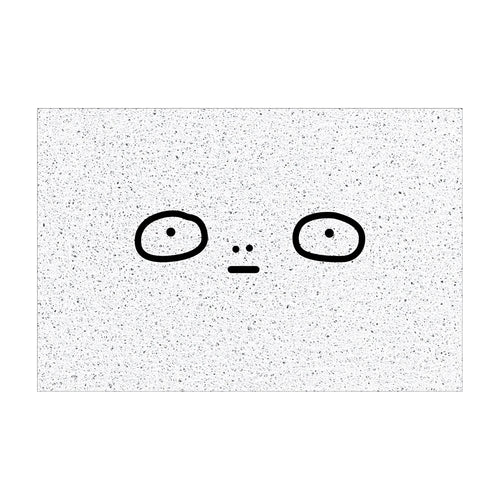tapis porte d'entrée intérieur pvc antidérapant motif sourire visage moderne blanc beige noir