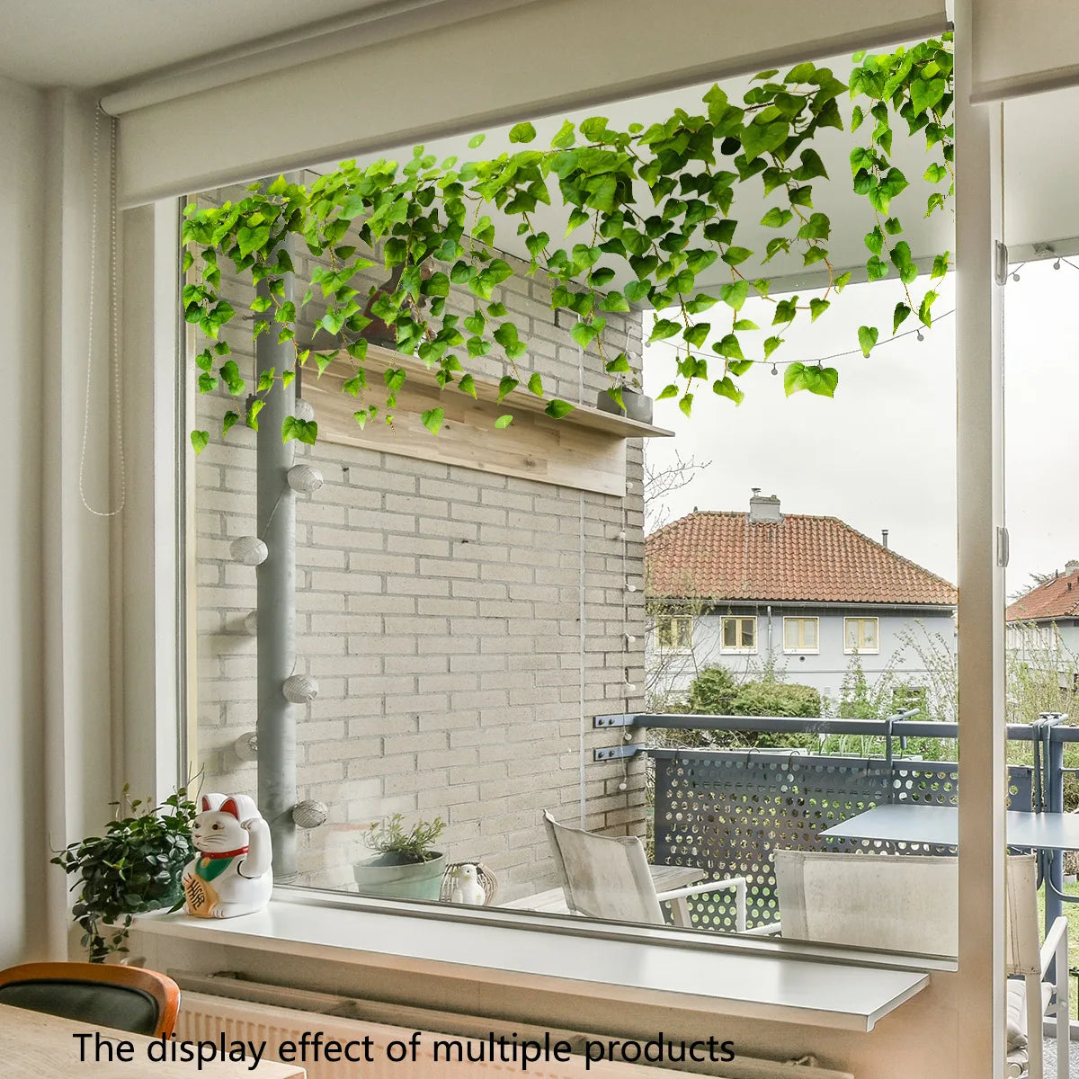 feuilles vigne vertes artificielles adhésives décoration fenêtre moderne intérieur 30x60cm