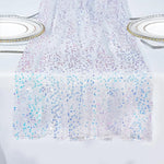 chemin table violet paillettes argent festif élégant hiver été solide polyester 30x183cm bleuclair
