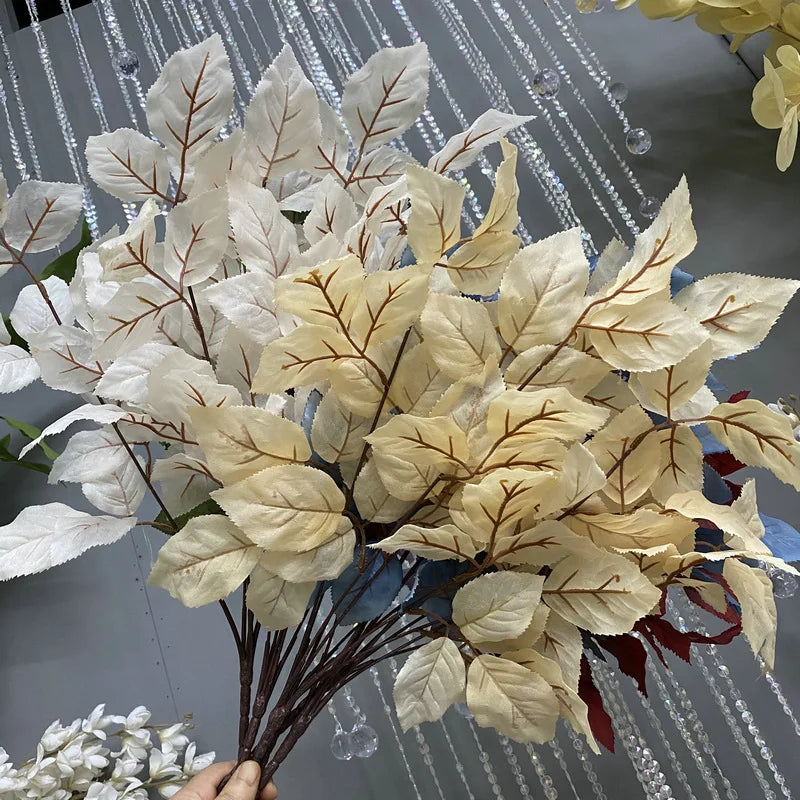 décoration intérieure branche artificielle feuilles orange vert bleu violet rouge naturel