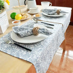 serviettes table coton imprimées florales bleu rose vert classiques cuisine festive