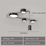 luminaire suspendu moderne minimaliste noir plusieurs lampes circulaire cylindrique plafonnier industrial