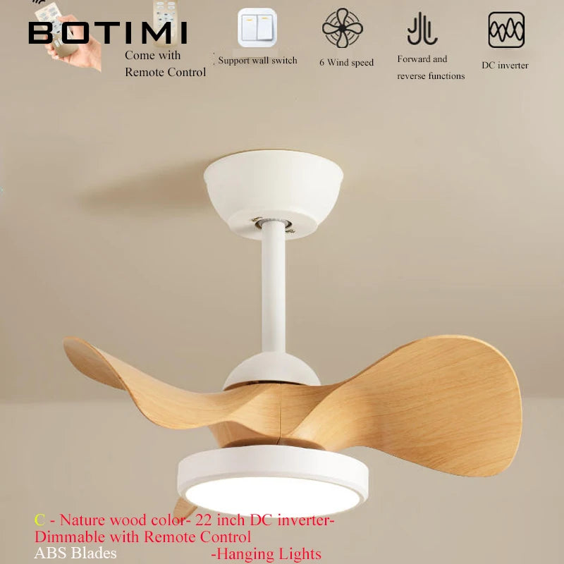 ventilateur moderne lumière led télécommande bois naturel moderne