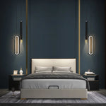 Lampe LED noire suspendue au plafond ambiance chaleureuse