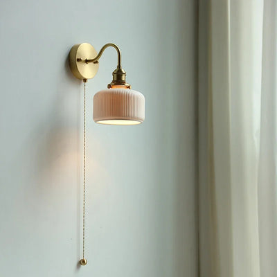 Applique murale LED en céramique moderne avec nervures et miroir extérieur
