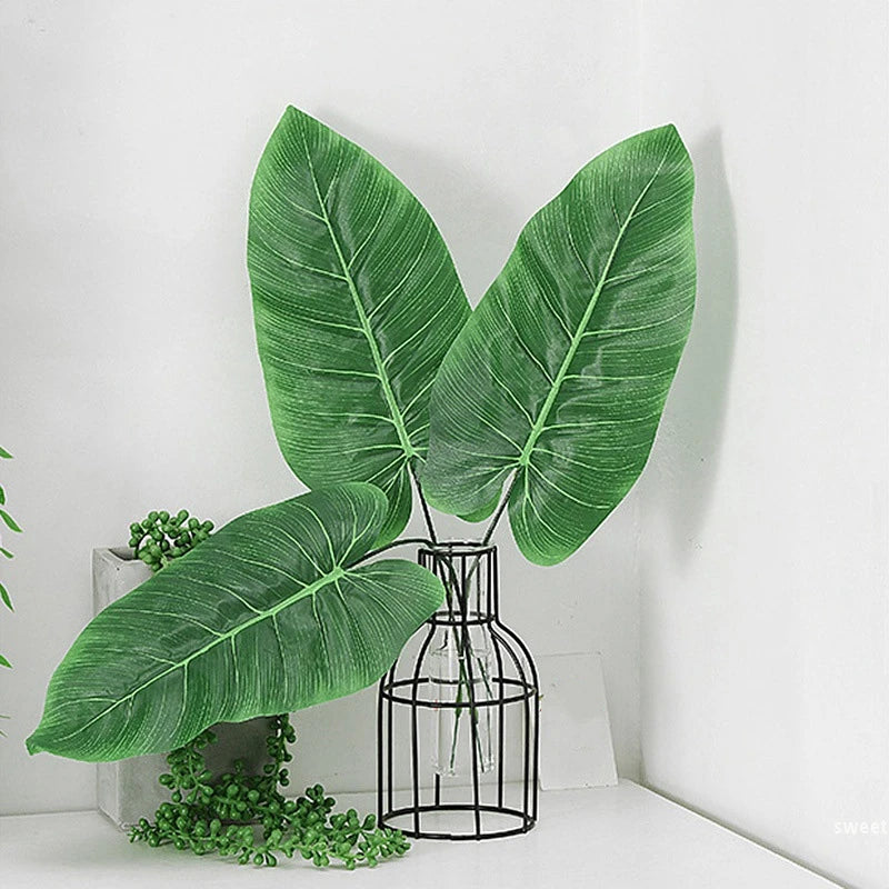 feuilles artificielles vertes modernes tringles vases céramique métal decorationextérieur