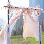 guirlande fleurs artificielles cerises mariage décoration romantique intérieur rose blanc