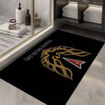 tapis moderne noir phoenix antidérapant graphique passepartout salon chambre 60x90cm
