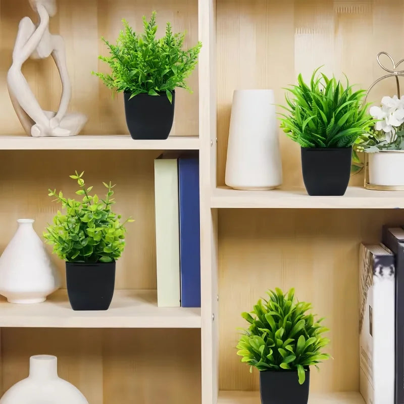 plantes artificielles vertes feuilles fines moderne pot noir extérieur décoration anniversaire mariage