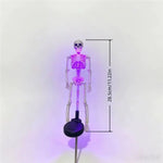 éclairage solaire squelette violet orange halloween jardin moderne translucide led allée festive