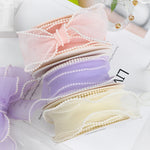 rubans décoratifs organza bleu clair rose violet vert blanc rubans pliés nœuds mariage fiançailles