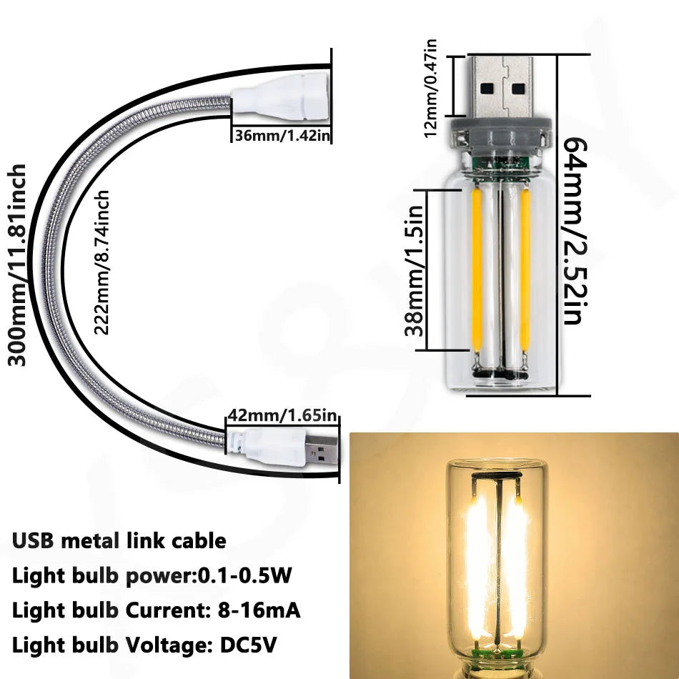 ampoule led usb flexible transparente moderne décoration intérieure multiple couleurs adaptable lumière nocturne rechargeable