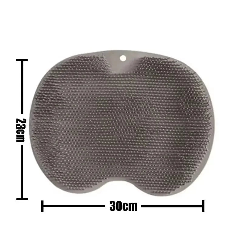 brosse douche exfoliante silicone bleu rose gris texturée points moderne pratique suction cup