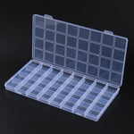 boîte rangement transparente compartiments grille bijoux organisation pratique vis bleu blanc