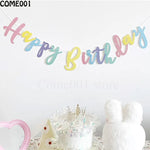 guirlande festive fleurs multicolores anniversaire mariage décoration papier texturé moderne