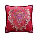 taie d'oreiller polyester broderies florales beige rouge bleu clair marron gris maison hospitalière élégante