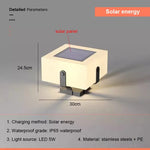 lampe solaire extérieure ip55 led contemporaine minimaliste blanc doré noir