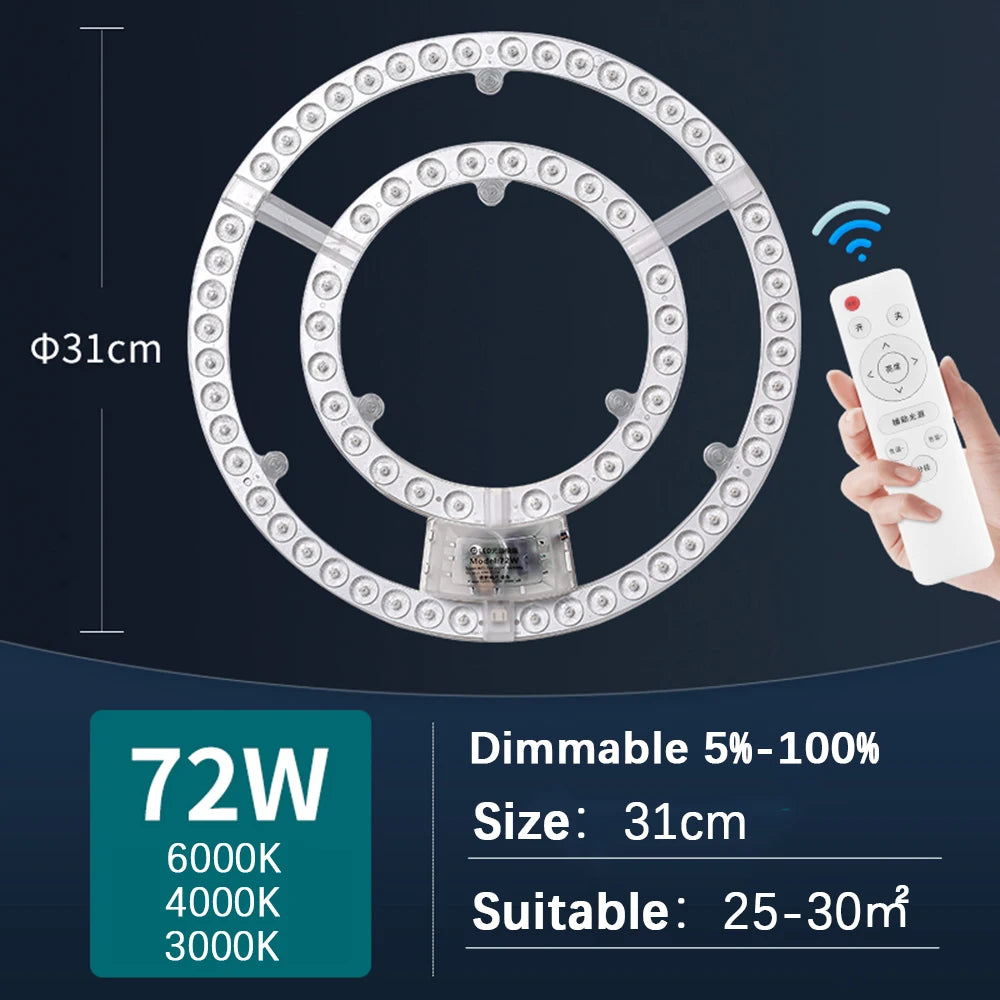 ampoule led module circulaire blanc moderne économie énergie contrôle distant aimant blanc chaud froid